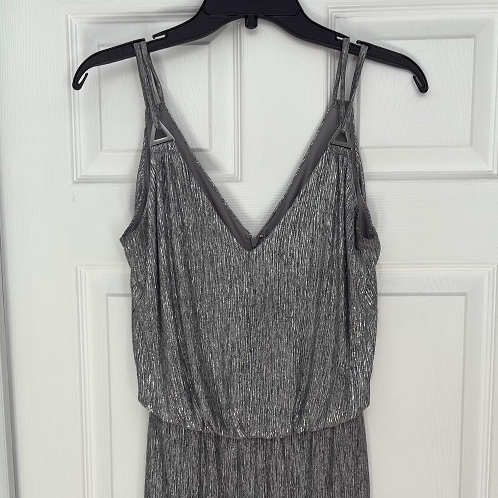 Calvin Klein size 8 Silver Metallic Sleeveless Dress